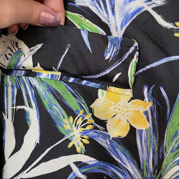 Zara Basic Flowing Printed Floral Blazer Sz Small - Picture 7 of 11